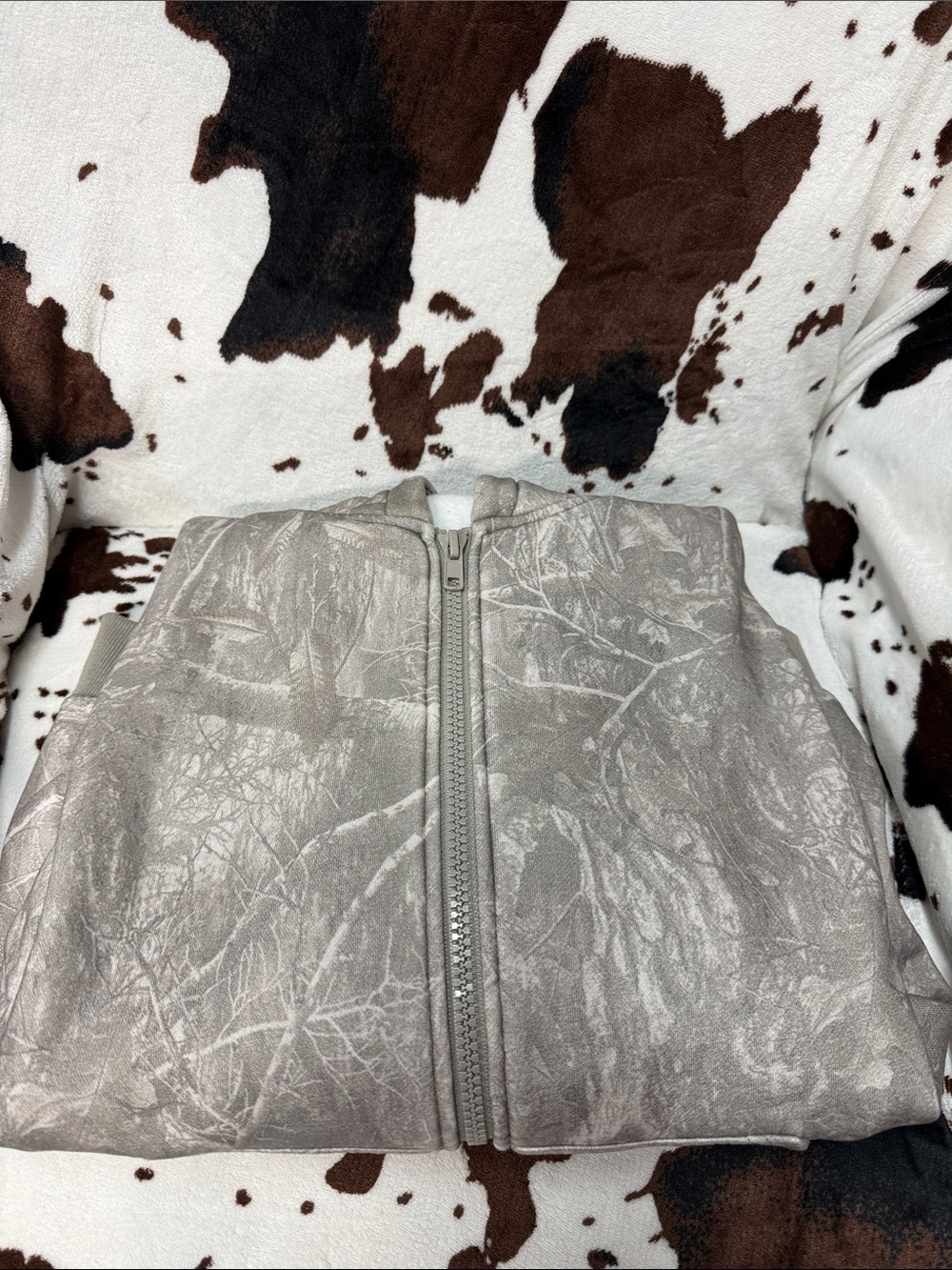 Women's Taupe Camo Zip Hoodie